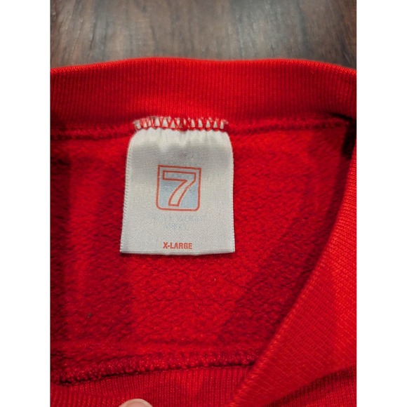 Vintage Chicago Bulls Sweater Mens XL Red NBA Basketball Logo 7 Crewneck 90s - Picture 3 of 11